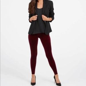 Spanx Burgundy Velvet Leggings